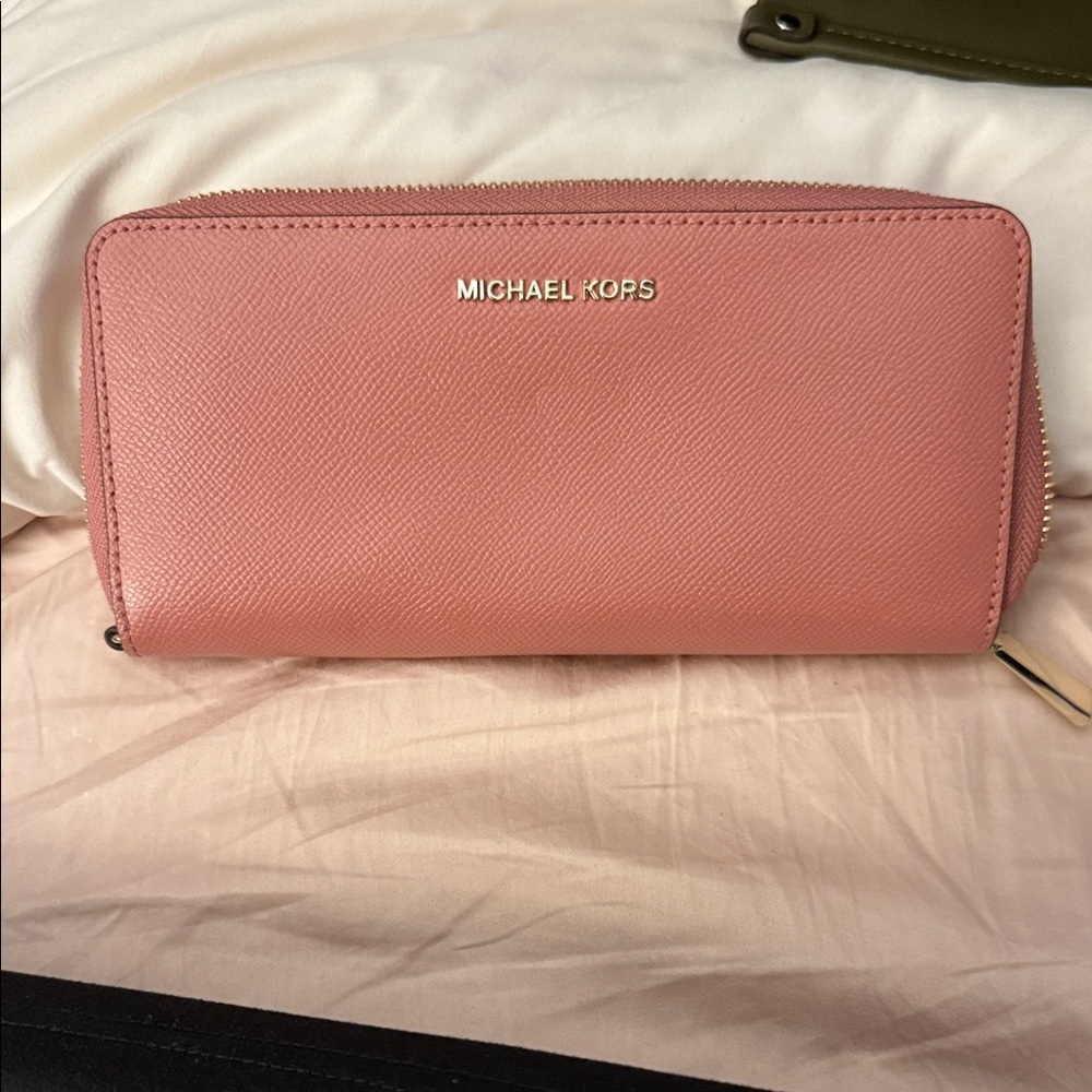Michael Kors Blush Pink Zip-Around Wallet
